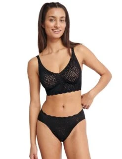 Sloggi Zero Feel Bliss Bralette - Black -Belle Lingerie Store 65376 sloggi zero feel bliss bralette black 6