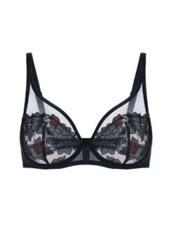 Simone Perele Dahlia Plunge Bra - Copper Black -Belle Lingerie Store 65377 simone perele dahlia plunge bra copper black 3