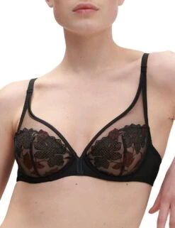 Simone Perele Dahlia Plunge Bra - Copper Black -Belle Lingerie Store 65377 simone perele dahlia plunge bra copper black 4