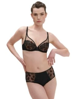 Simone Perele Dahlia Plunge Bra - Copper Black -Belle Lingerie Store 65377 simone perele dahlia plunge bra copper black 5