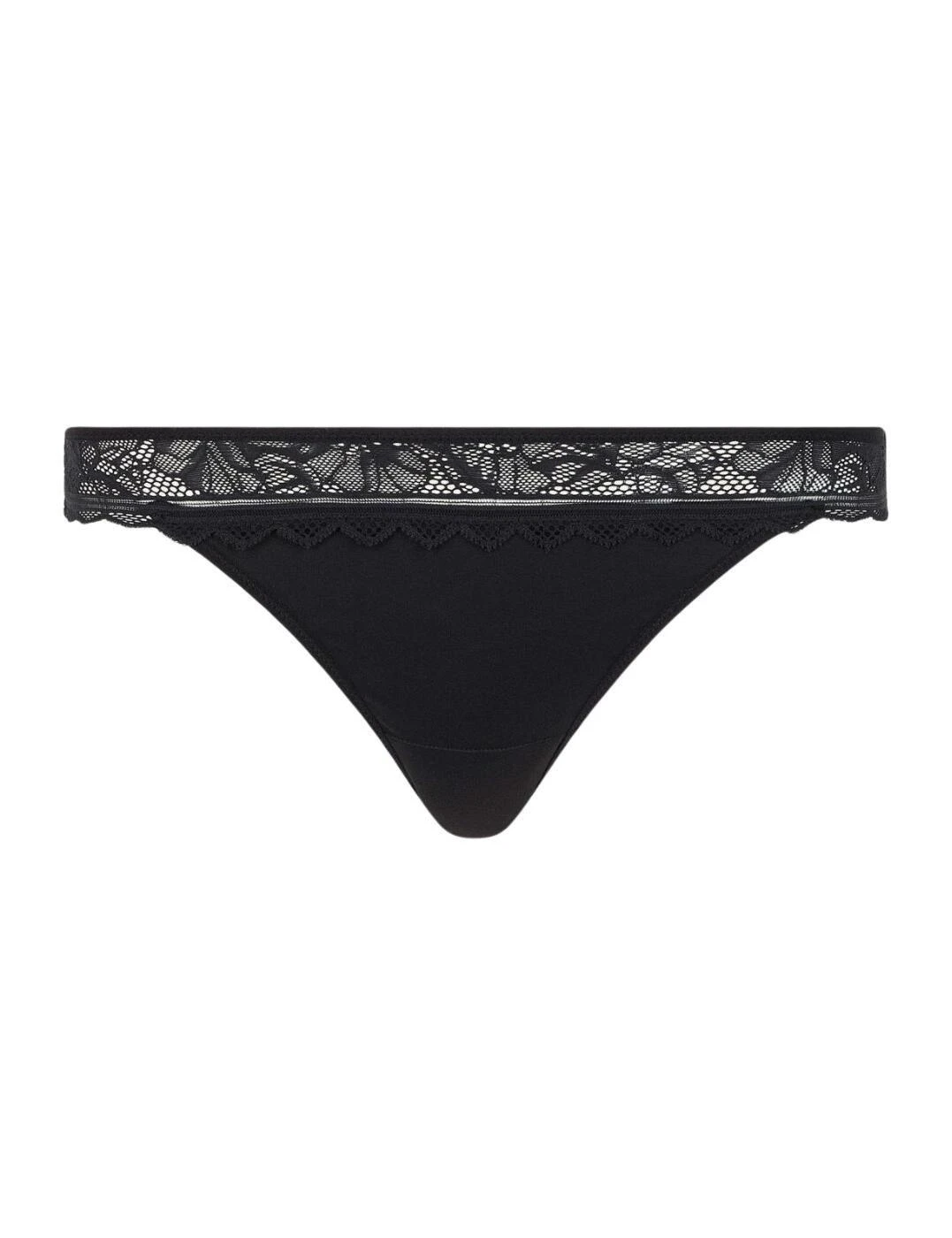 Chantelle Floral Touch Tanga Brief - Black 3 Chantelle Floral Touch Tanga Brief - Black - Image 3