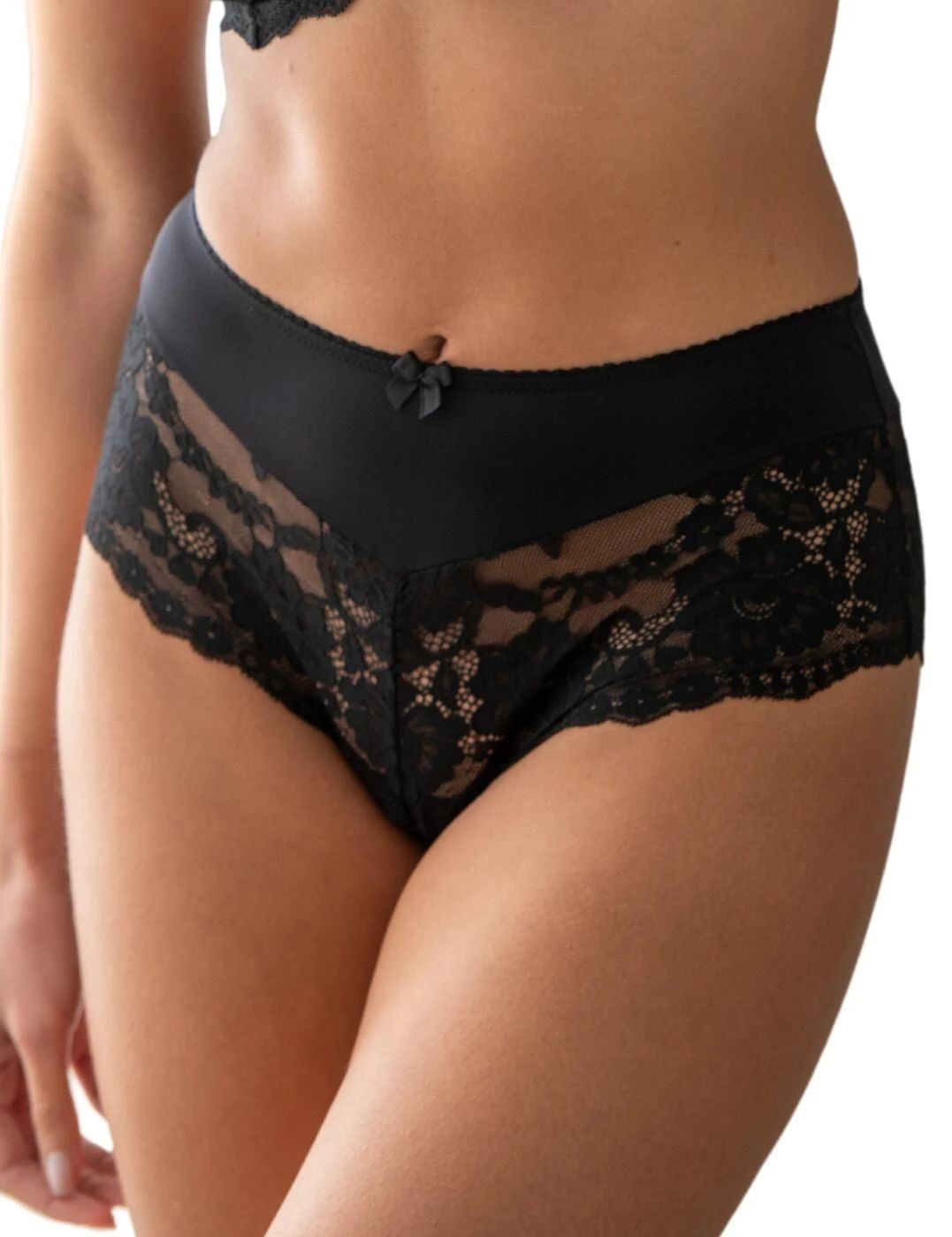 Pour Moi Fleur Shorty Brief - Black 1 Pour Moi Fleur Shorty Brief - Black