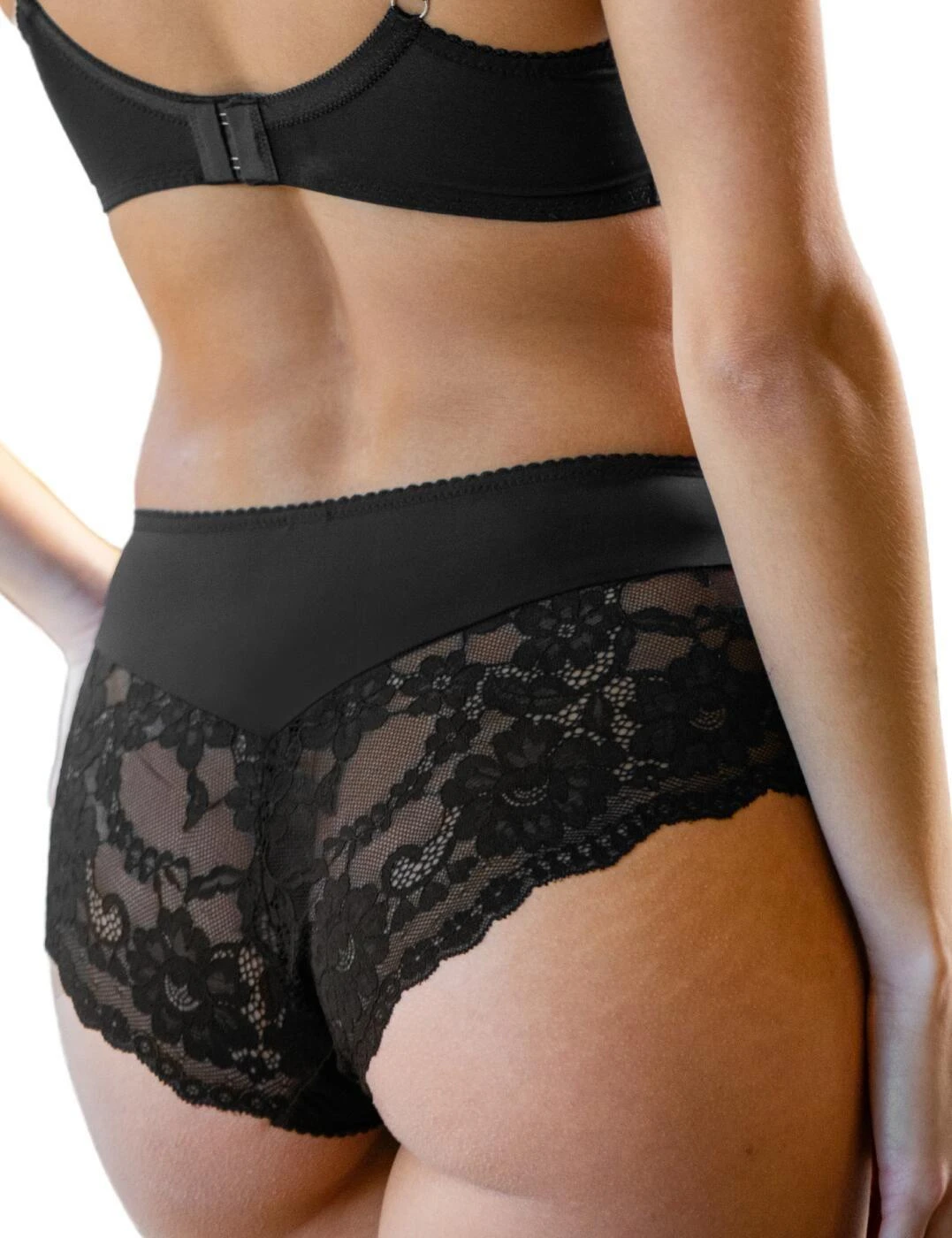 Pour Moi Fleur Shorty Brief - Black 2 Pour Moi Fleur Shorty Brief - Black - Image 2