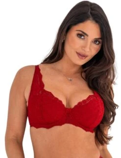 Pour Moi Fleur Lightly Padded High Apex Bra - Red