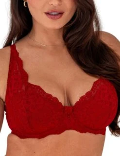 Pour Moi Fleur Lightly Padded High Apex Bra - Red 9 Pour Moi Fleur Lightly Padded High Apex Bra - Red -Belle Lingerie Store 65477 pour moi fleur lightly padded high apex bra red 4