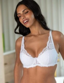 Pour Moi Fleur Lightly Padded High Apex Bra - White -Belle Lingerie Store 65477 pour moi fleur lightly padded high apex bra white 7