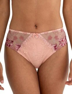 Pour Moi Sofia Lace Embroidered Brief - Soft Pink/Mulberry