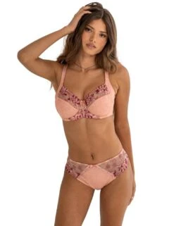 Pour Moi Sofia Lace Embroidered Brief - Soft Pink/Mulberry -Belle Lingerie Store 65487 pour moi sofia lace embroidered brief soft pinkmulberry 6