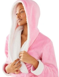 Chelsea Peers Fluffy Dressing Gown - Pink -Belle Lingerie Store 65808 chelsea peers fluffy dressing gown pink 3