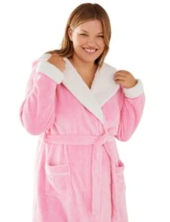 Chelsea Peers Fluffy Dressing Gown - Pink -Belle Lingerie Store 65808 chelsea peers fluffy dressing gown pink 4