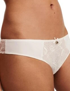 Chantelle Orchids Tanga Brief - Milk -Belle Lingerie Store 65888 chantelle orchids tanga brief milk 4