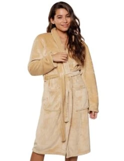 Lingadore Bathrobe Dressing Gown - Camel
