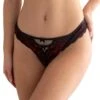 Pour Moi Desire Open Back Thong - Black/Red