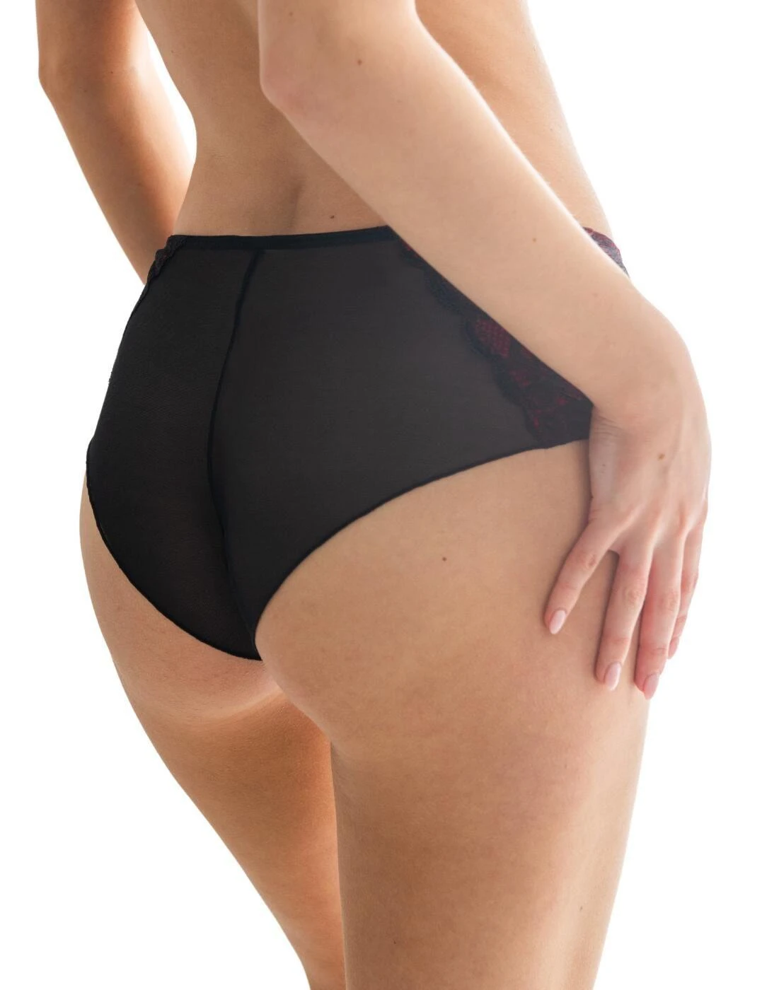 Pour Moi Desire Shorty Brief - Black/Red 2 Pour Moi Desire Shorty Brief - Black/Red - Image 2