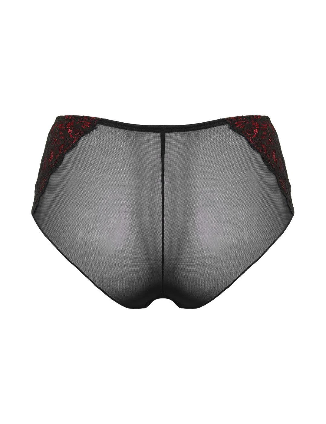 Pour Moi Desire Shorty Brief - Black/Red 4 Pour Moi Desire Shorty Brief - Black/Red - Image 4
