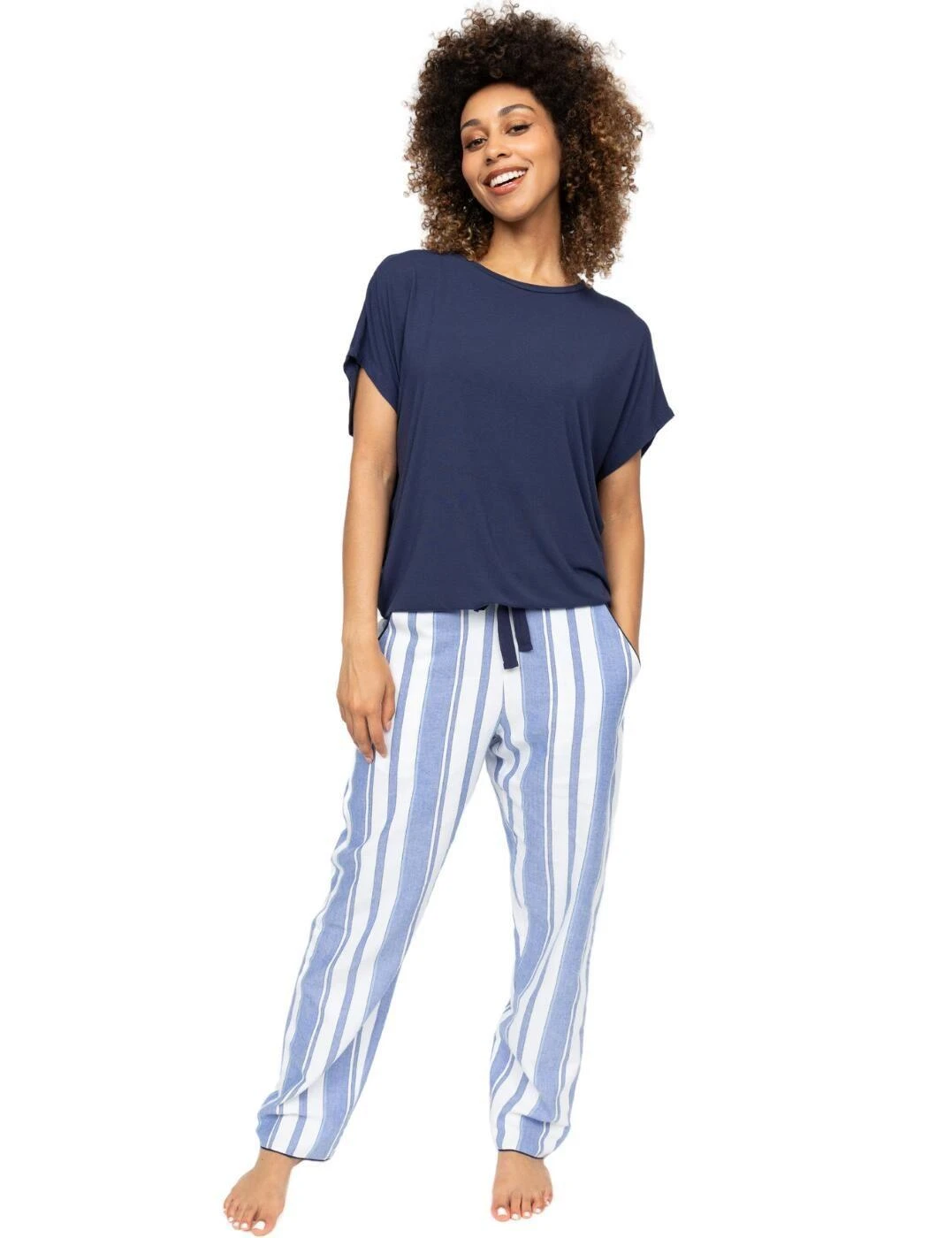 Cyberjammies Alpes Striped Pyjama Bottoms - Blue Mix 6 Cyberjammies Alpes Striped Pyjama Bottoms - Blue Mix - Image 6