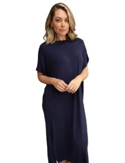 Cyberjammies Alpes Jersey Long Nightdress - Navy