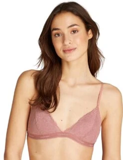 Calvin Klein Modern Lace Lined Triangle Bra - Red Grape