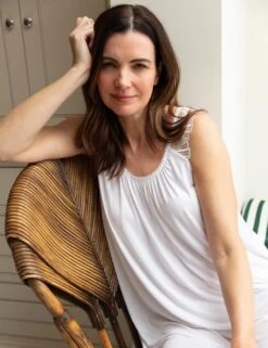 Cyberjammies Nora Rose Christina Jersey Short Nightdress - White -Belle Lingerie Store 66349 cyberjammies nora rose christina jersey short nightdress white 5