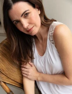 Cyberjammies Nora Rose Christina Jersey Short Nightdress - White -Belle Lingerie Store 66349 cyberjammies nora rose christina jersey short nightdress white 6