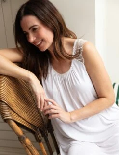 Cyberjammies Nora Rose Christina Jersey Short Nightdress - White -Belle Lingerie Store 66349 cyberjammies nora rose christina jersey short nightdress white 7