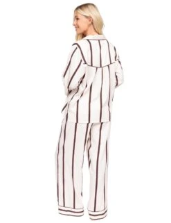 Cyberjammies Fable & Eve Battersea Stripe Wide Leg Pyjama Set - Ivory Mix -Belle Lingerie Store 66392 cyberjammies fable eve battersea stripe wide leg pyjama set ivory mix 3
