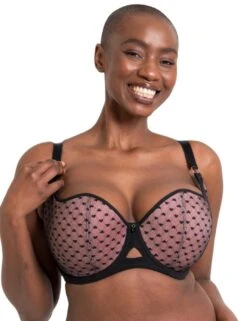 Curvy Kate Boost Heartbreaker Padded Balcony Bra - Black/Pink