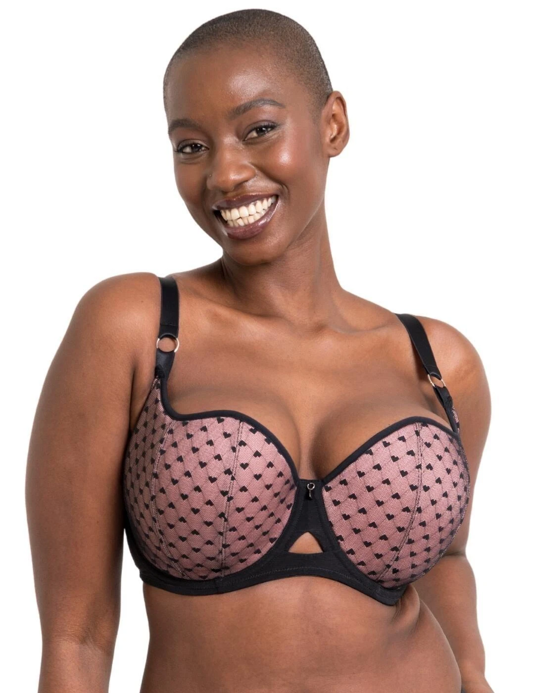Curvy Kate Boost Heartbreaker Padded Balcony Bra - Black/Pink 2 Curvy Kate Boost Heartbreaker Padded Balcony Bra - Black/Pink - Image 2