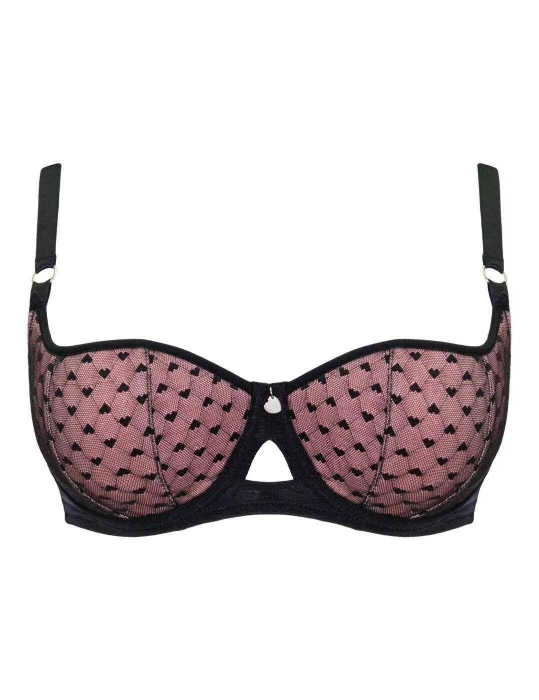 Curvy Kate Boost Heartbreaker Padded Balcony Bra - Black/Pink 4 Curvy Kate Boost Heartbreaker Padded Balcony Bra - Black/Pink - Image 4