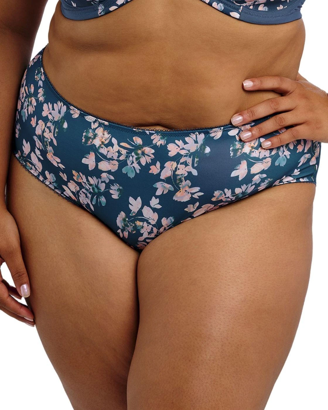 Goddess Kayla High Waist Brief - Teal Blossom 1 Goddess Kayla High Waist Brief - Teal Blossom