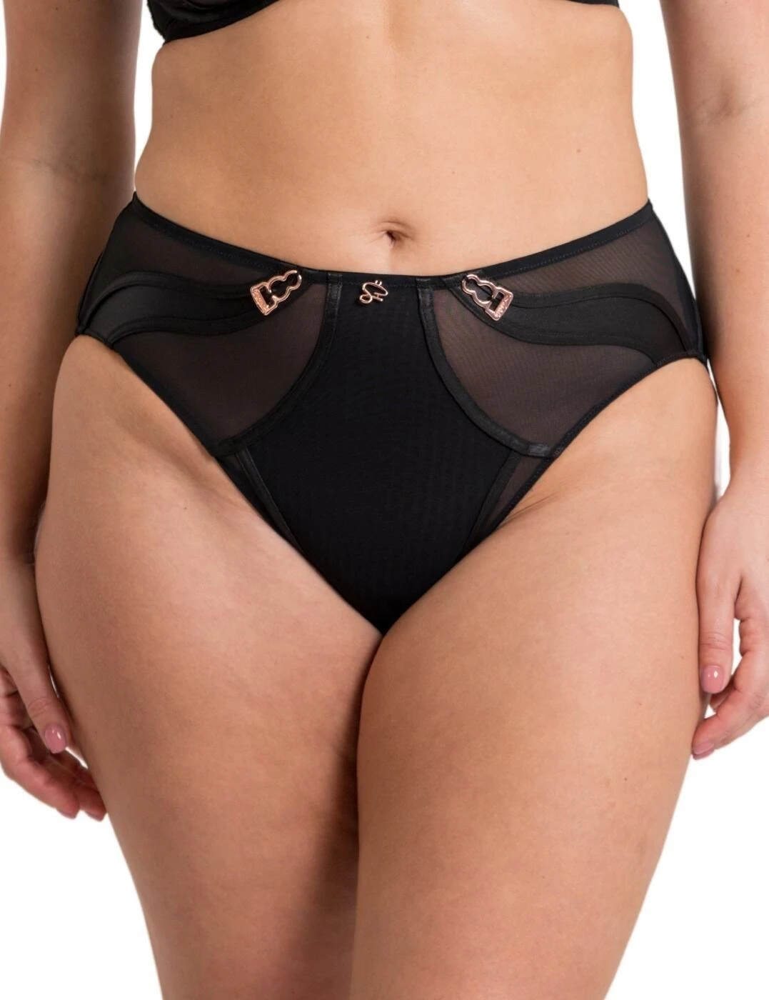 Scantilly By Curvy Kate Suspense High Waist Brief - Black 1 Scantilly By Curvy Kate Suspense High Waist Brief - Black