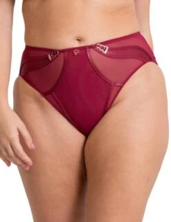 Scantilly By Curvy Kate Suspense High Waist Brief - Sangria