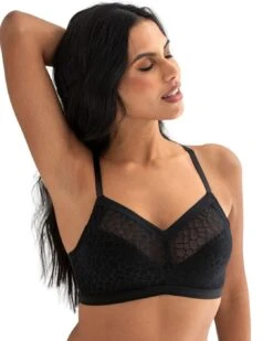 Pour Moi Geo Sculpt Fuller Bust Non Wired Bralette - Black