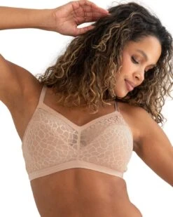 Pour Moi Geo Sculpt Fuller Bust Non Wired Bralette - Toffee