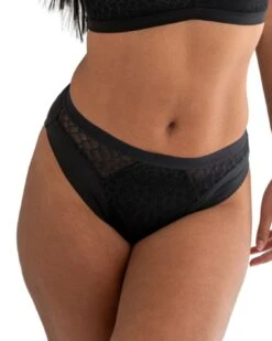 Pour Moi Geo Sculpt High Leg Brief - Black