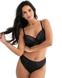 Pour Moi Geo Sculpt High Leg Brief - Black -Belle Lingerie Store 67067 pour moi geo sculpt high leg brief black 6