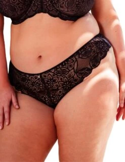 Curvy Kate Lovelace Brazilian Brief - Black/Taupe