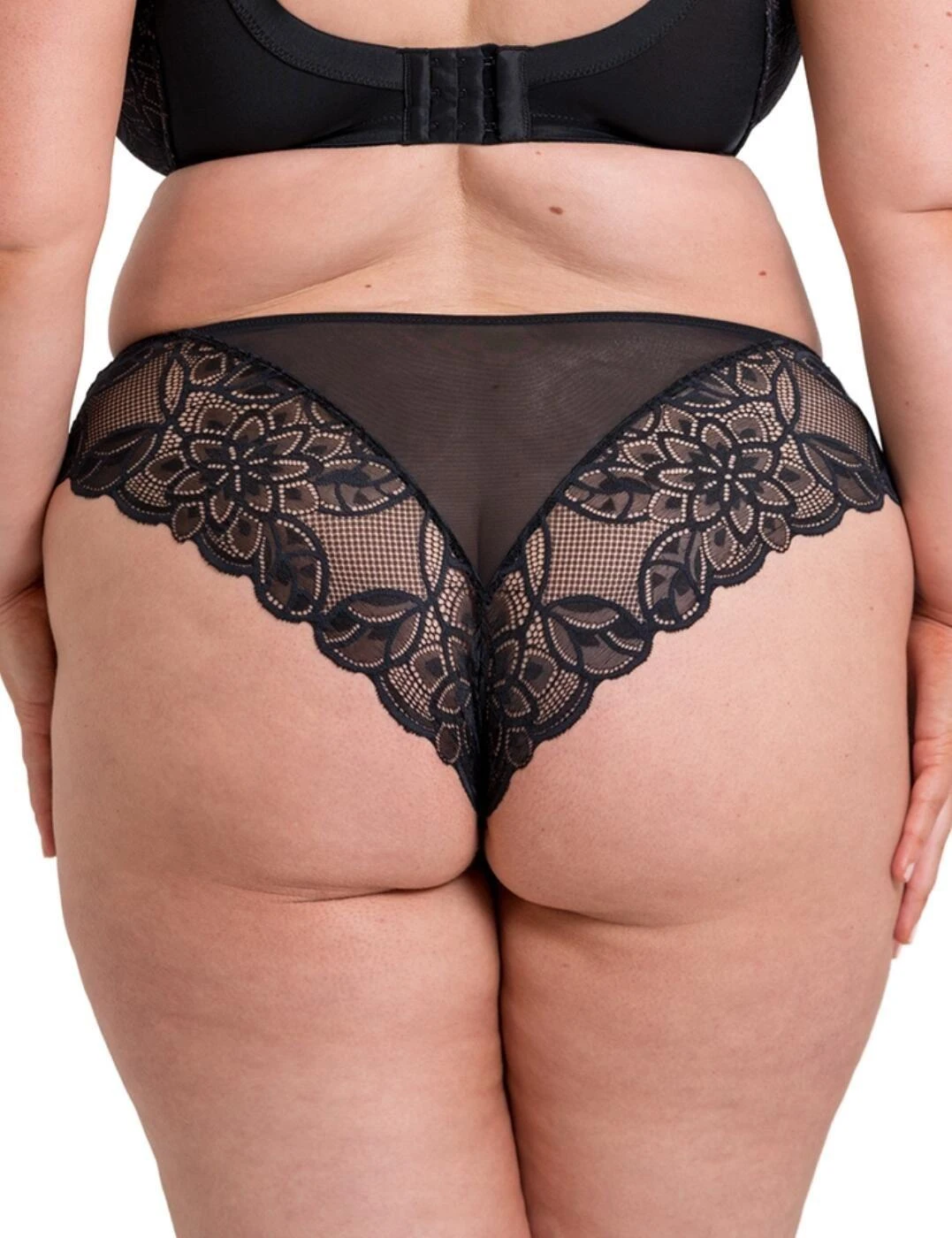Curvy Kate Lovelace Brazilian Brief - Black/Taupe 2 Curvy Kate Lovelace Brazilian Brief - Black/Taupe - Image 2