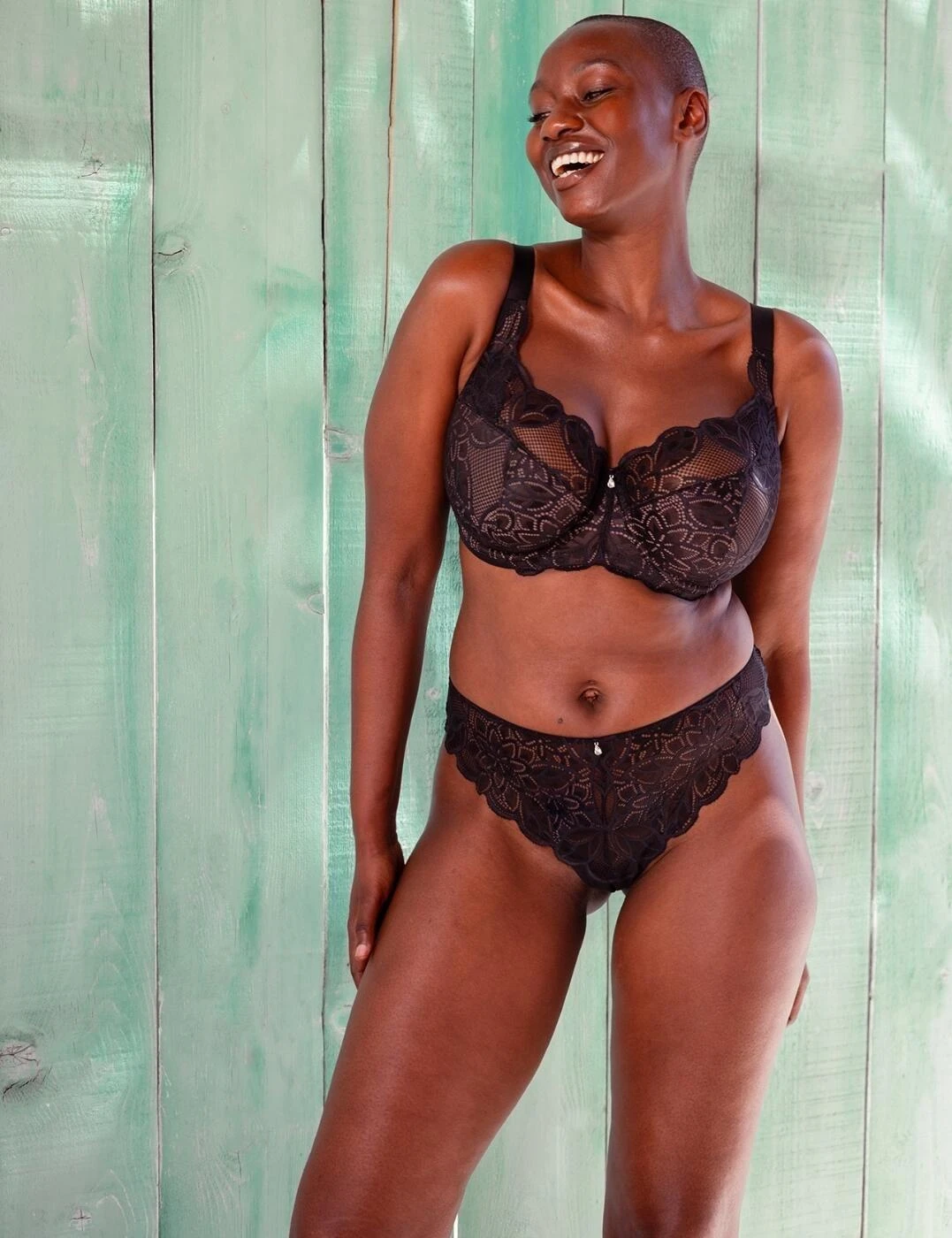 Curvy Kate Lovelace Brazilian Brief - Black/Taupe 7 Curvy Kate Lovelace Brazilian Brief - Black/Taupe - Image 7