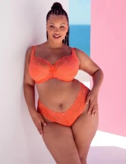 Curvy Kate Lovelace Brazilian Brief - Coral -Belle Lingerie Store 67102 curvy kate lovelace brazilian brief coral 10