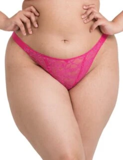 Curvy Kate All Night Lace Tanga Brief - Hot Pink/Blush