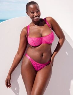 Curvy Kate All Night Lace Tanga Brief - Hot Pink/Blush -Belle Lingerie Store 67107 curvy kate all night lace tanga brief hot pinkblush 6