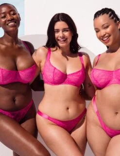 Curvy Kate All Night Lace Tanga Brief - Hot Pink/Blush -Belle Lingerie Store 67107 curvy kate all night lace tanga brief hot pinkblush 8