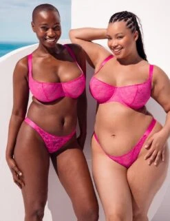 Curvy Kate All Night Lace Tanga Brief - Hot Pink/Blush -Belle Lingerie Store 67107 curvy kate all night lace tanga brief hot pinkblush 9