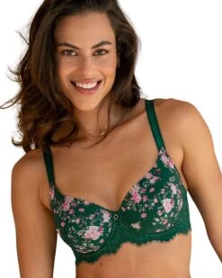 Pour Moi Bliss Padded Balconette Bra - Forest Floral
