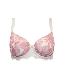 Pour Moi Bliss Padded Balconette Bra - Pink Leaf -Belle Lingerie Store BELLE 99600 pour moi bliss padded balconette bra pink leaf 3