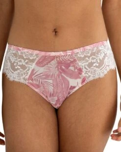 Pour Moi Bliss Brazilian Brief - Pink Leaf