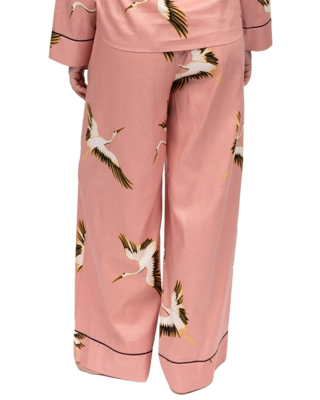 Cyberjammies Bonnie Crane Bird Print Wide Leg Pyjama Bottoms - Pink Mix 3 Cyberjammies Bonnie Crane Bird Print Wide Leg Pyjama Bottoms - Pink Mix - Image 3