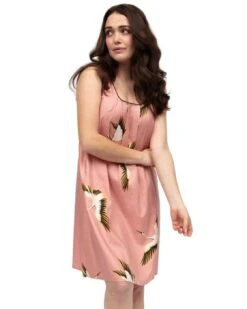 Cyberjammies Bonnie Crane Bird Print Short Nightdress - Pink Mix