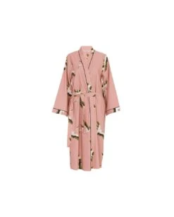 Cyberjammies Bonnie Crane Bird Print Long Dressing Gown - Pink Mix -Belle Lingerie Store BELLE Bonnie 5045 cyberjammies bonnie crane bird print long dressing gown pink mix 4